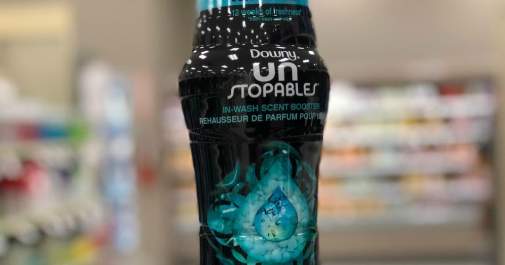 Large bottle of Downy-brand scent boosting beads in-store