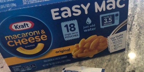 Kraft Easy Mac & Cheese Pouches 18-Pack Only $6 Shipped at Amazon