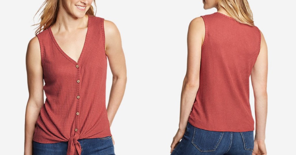 Eddie Bauer Thermal Tie-Front Tank Top