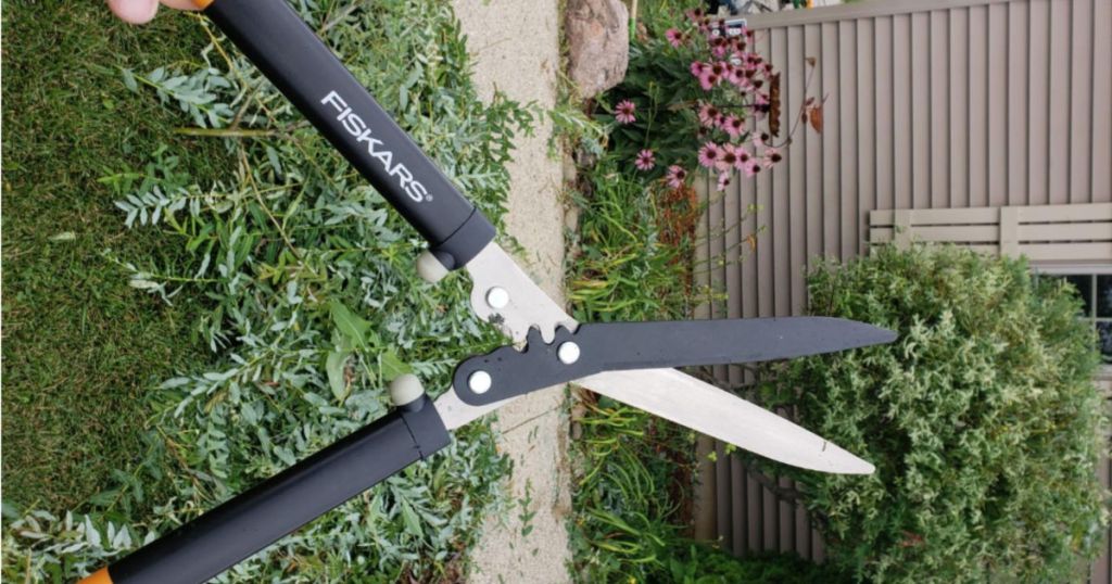 Fiskars Hedge Shears in yard