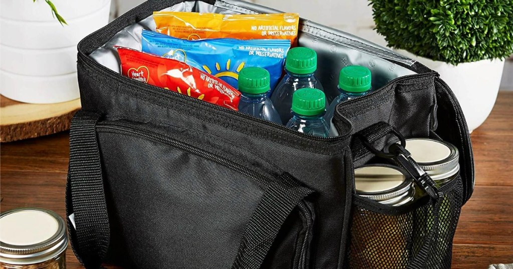 Fit & Fresh Insulated Cooler stuffed full of drinks and food