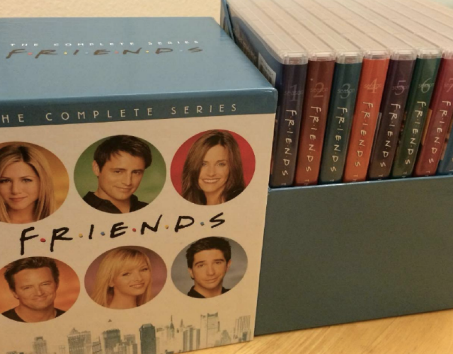 Friends boxed DVD set on table