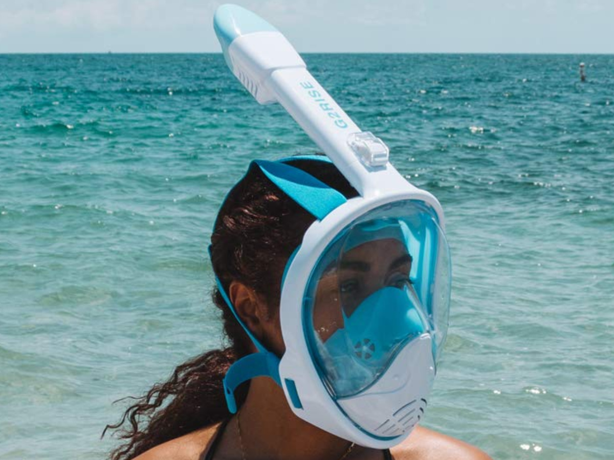 G2RISE SN01 Full Face Snorkel Mask with Detachable Snorkeling Mount Anti-Fog and Foldable Design for Adults Kids 