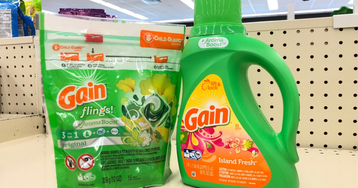 Gain Laundry Detergents on retailer shelf