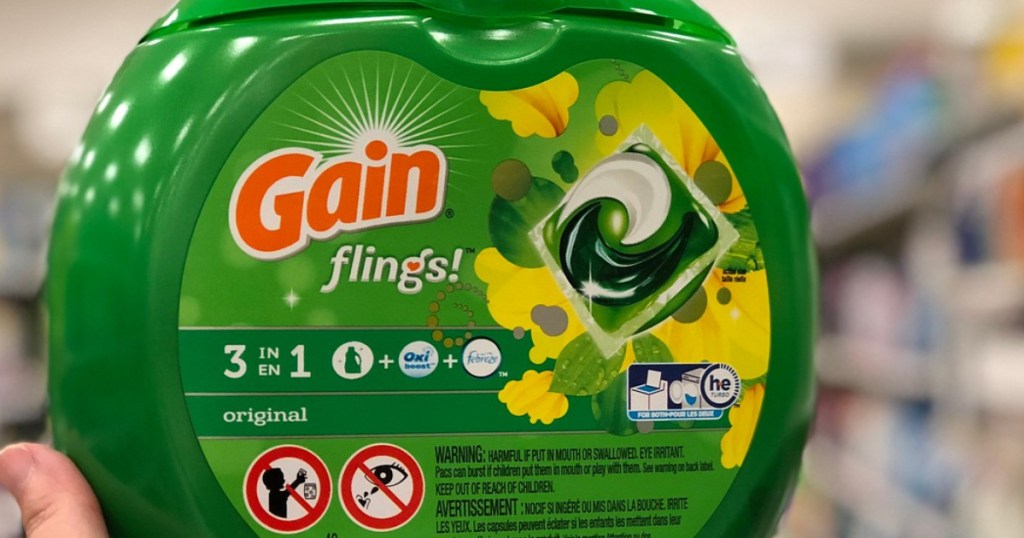 gain flings laundry detergent