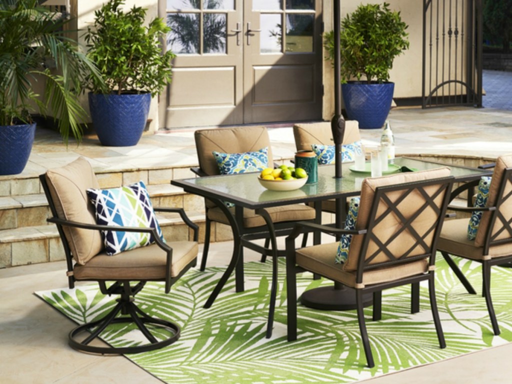 Garden Treasure Chairs on patio around outdoor table