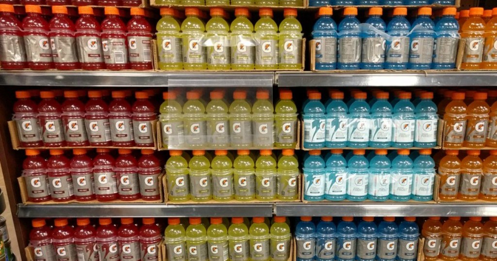 Gatorade 20-Ounce Bottles 12-Packs on store display