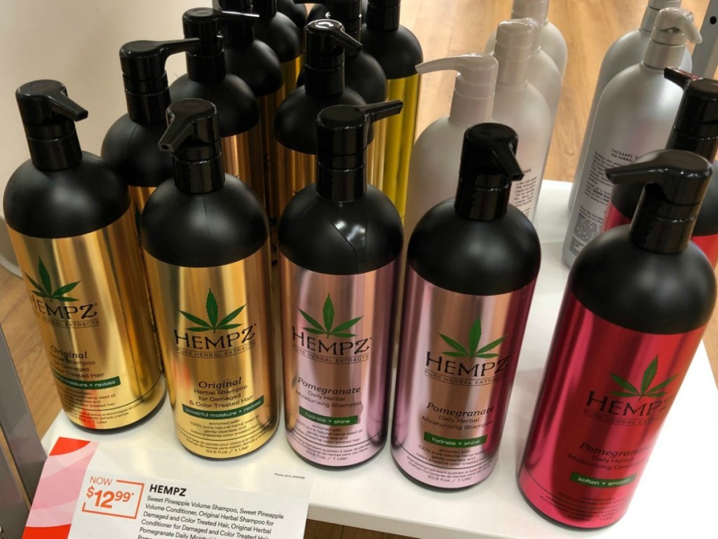 hempz shampoos on store shelf