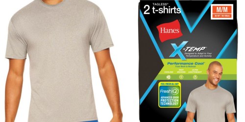 Hanes Men’s Performance Cool Crew T-Shirts 2-Pack Only $5.99 at Walmart (Just $3 Each)