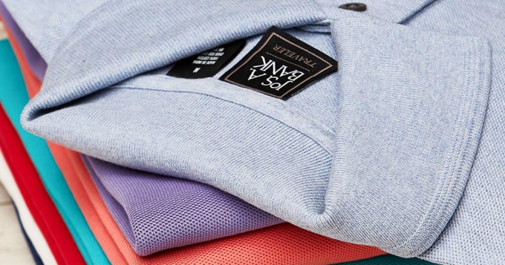 Jos A Bank Polo Shirts in a stack