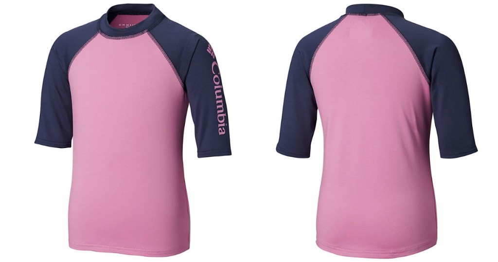 pink and blue columbia safeguard shirt