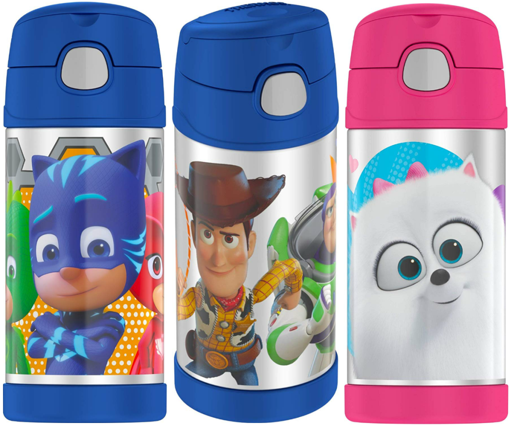 Various characters on Thermos bottles for kids