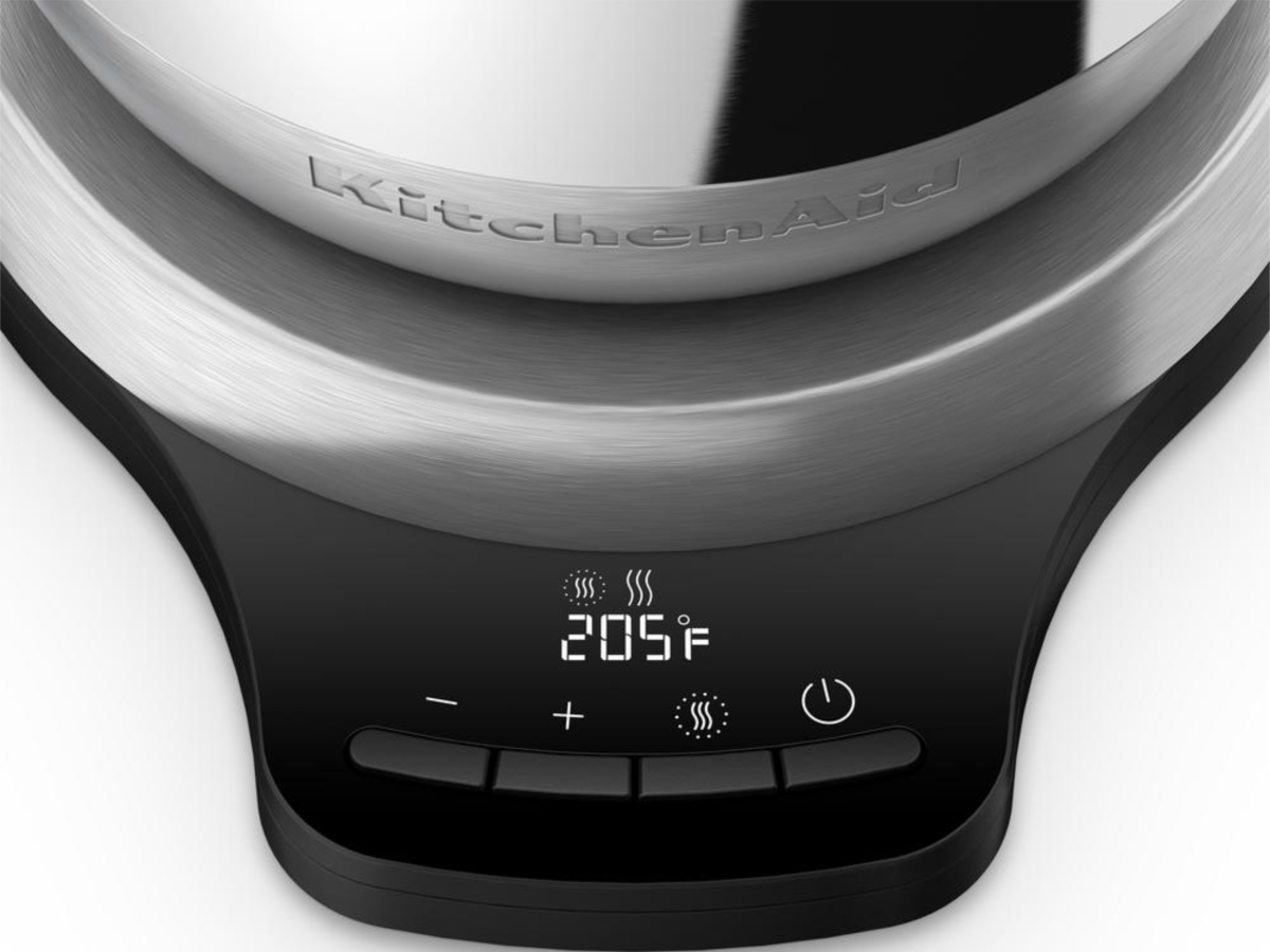 KitchenAid Precision Gooseneck Digital Kettle with alarm close up