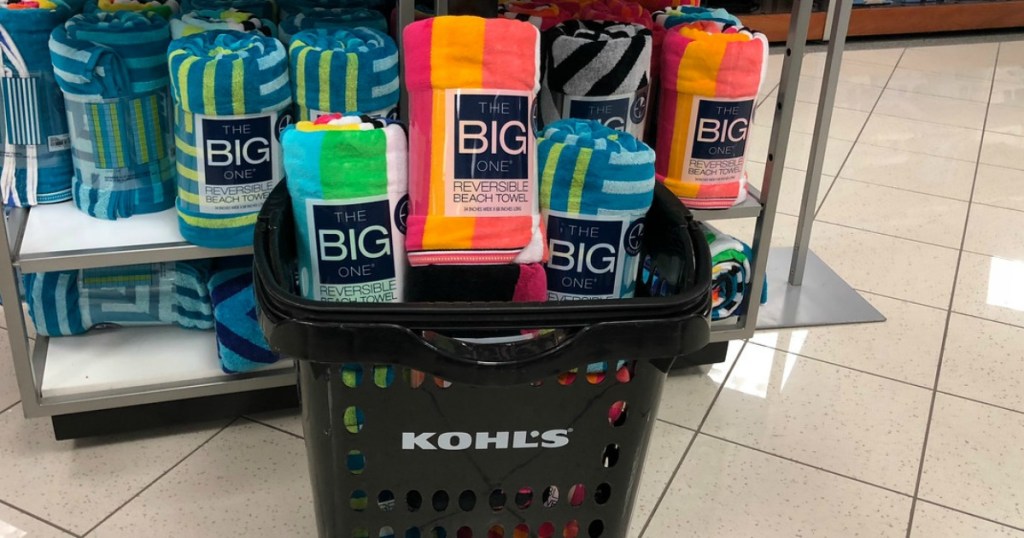 The Big One Beach Towels in Kohl's basket