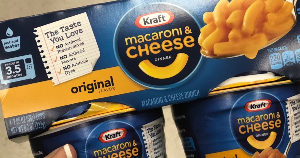 close up of Kraft Easy Mac Cups