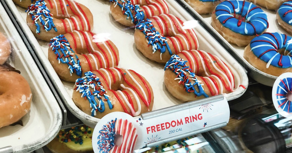 Buy One Dozen Krispy Kreme Doughnuts Get One Free July 4th Only