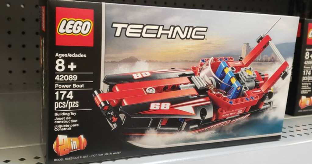 LEGO Technic Power Boat Set on a store shelf