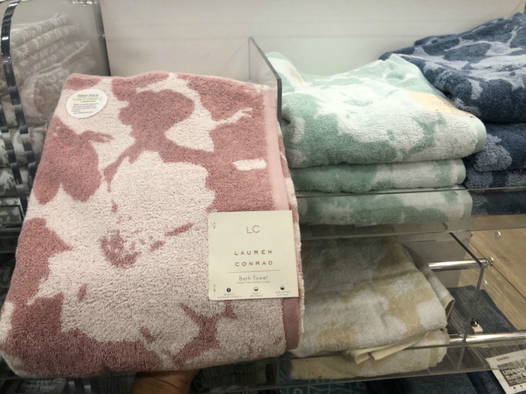 Lauren Conrad pink floral towel