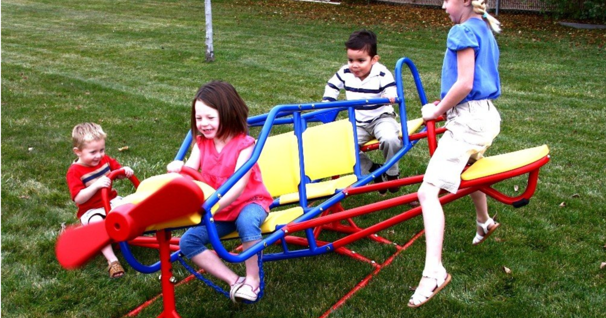 Lifetime Ace Flyer Teeter-Totter with 4 kids playing on it