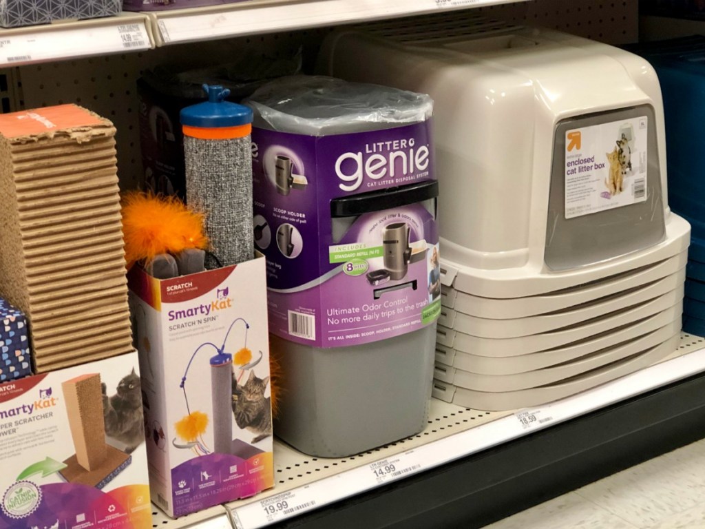 Litter Genie Pail on shelf