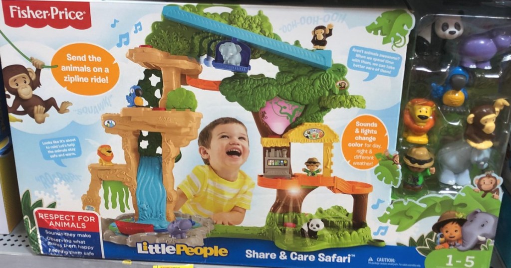 Little People Share & Care Safari Interactive Lights & Sounds Playset