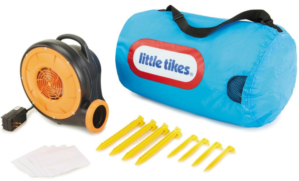 Little Tikes Jr. Jump N Slide in storage bag with included accessories