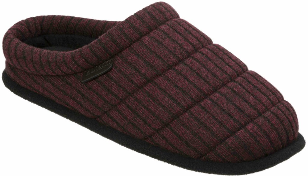 Men's burgundy colored clog style slipper from Dearfoams