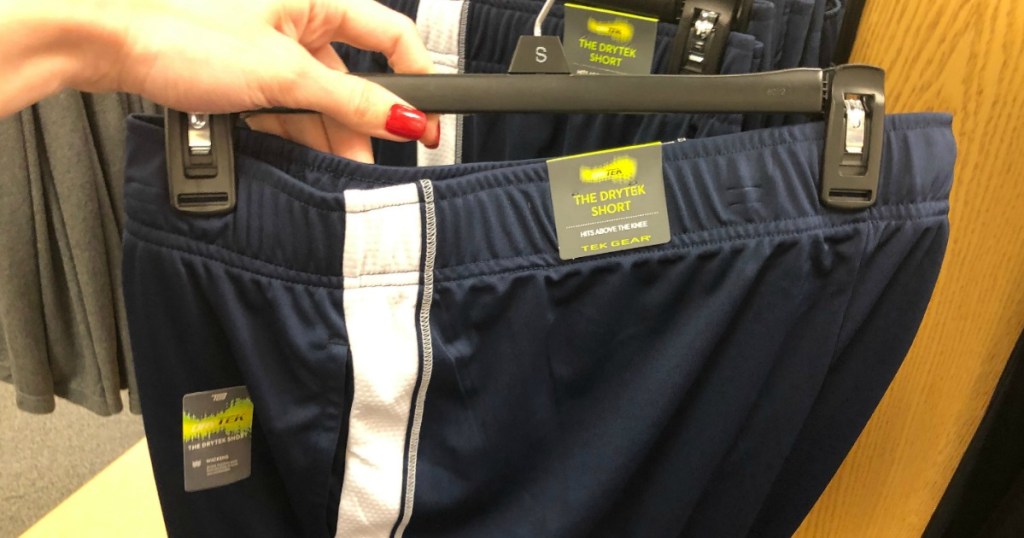 Men's Active Shorts on hanger in Kohl's