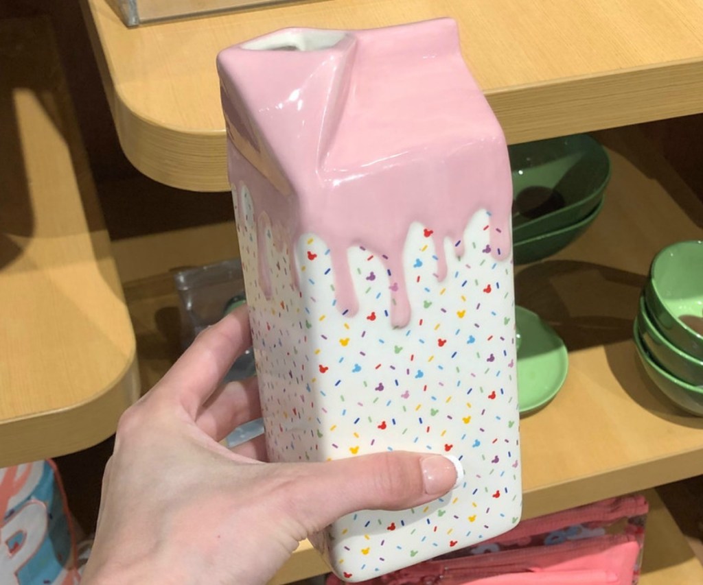 Mickey Mouse melting ice cream themed milk carton vase