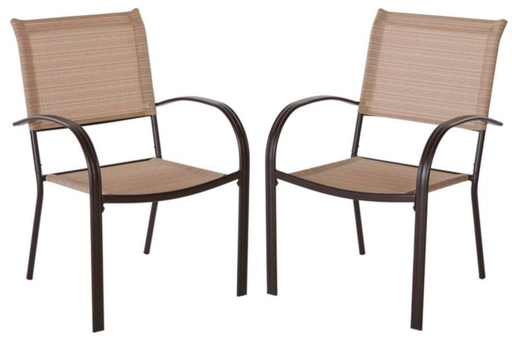 Mix and Match Stackable Sling Outdoor Dining Chairs 2-Pack