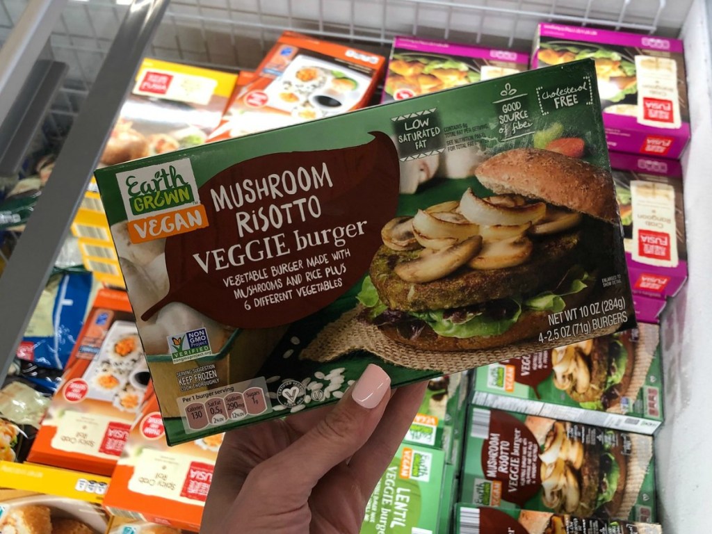 Mushroom Risotto Veggie Burger held over cooler
