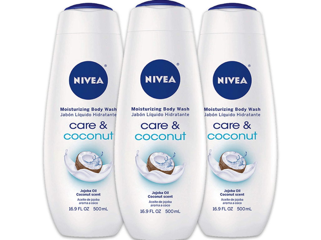 NIVEA Care & Coconut Moisturizing Body Wash, 3-Pack 16.9 oz Bottles