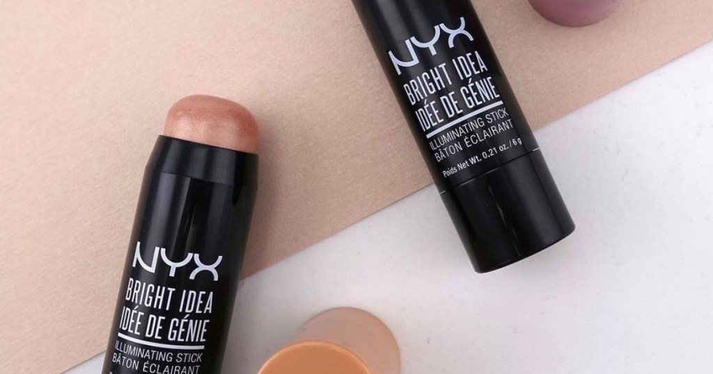 Two shades of NYX Bright Idea cosmetics