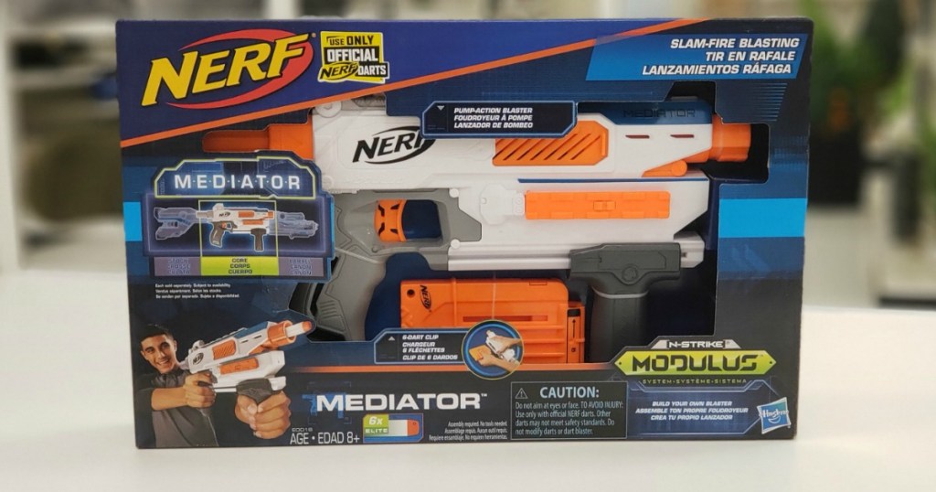 NERF Mediator blaster on the floor