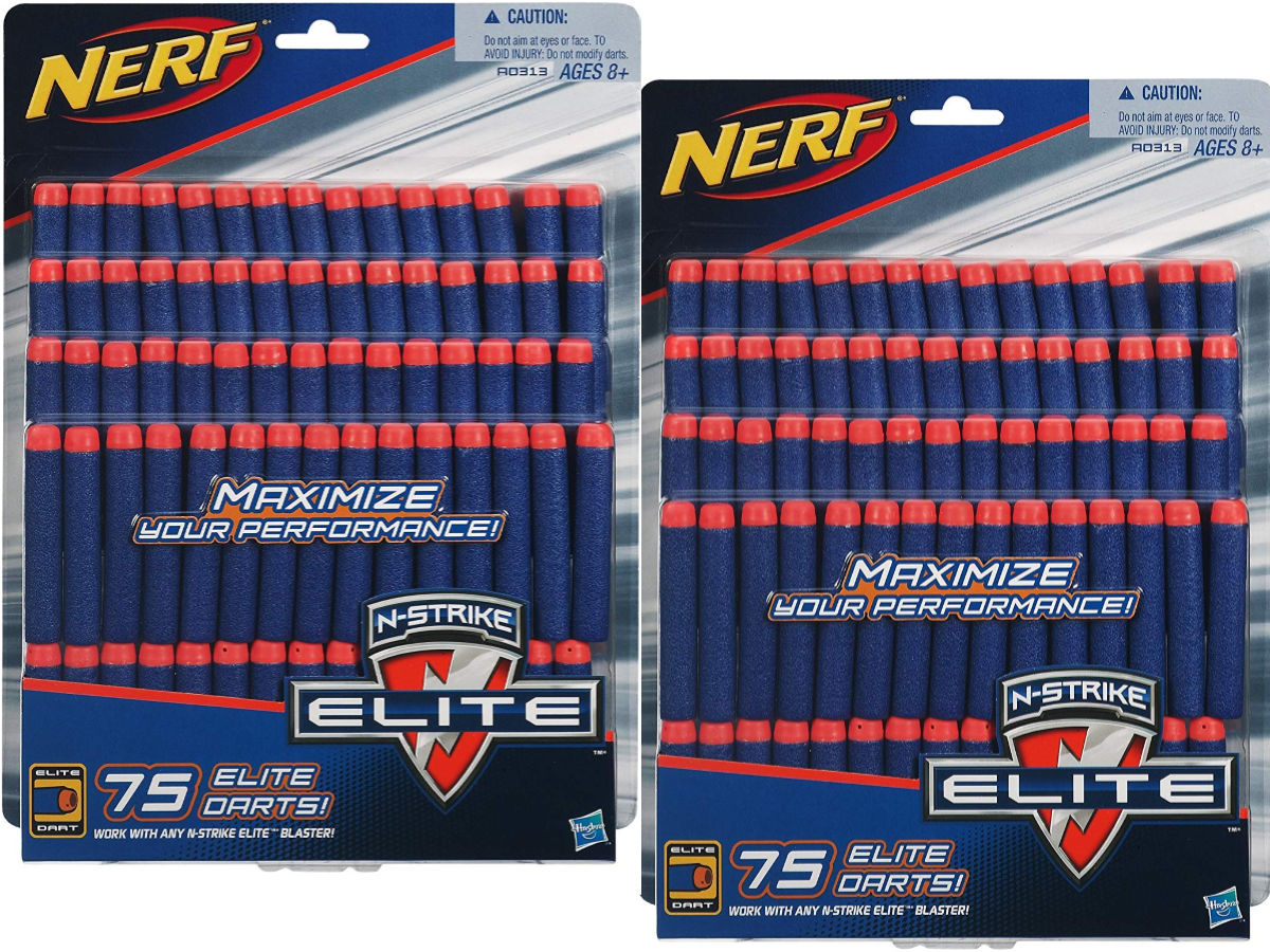 two packs of Nerf N-Strike Elite Dart Refill Pack 75 Darts