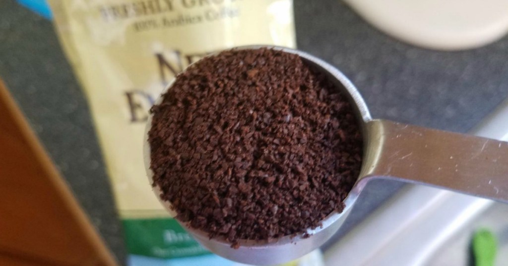 Coffee grounds from bag of New England Coffee