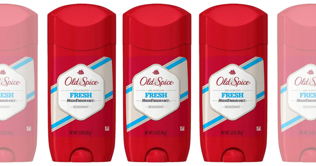 Old Spice Fresh High Endurance deodorants lined up side by side