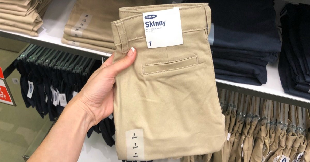 navy skinny pants for school