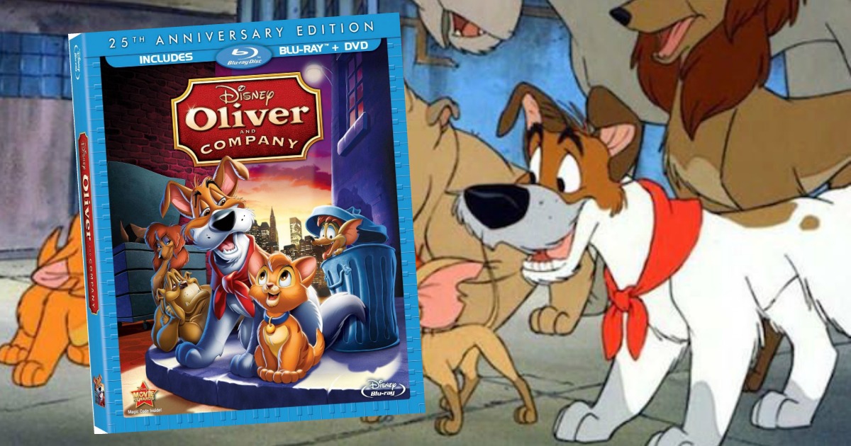 Disney Oliver and Company Blu-ray box art and movie clip still