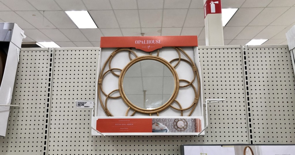 opalhouse mirror hanging on shelf at target