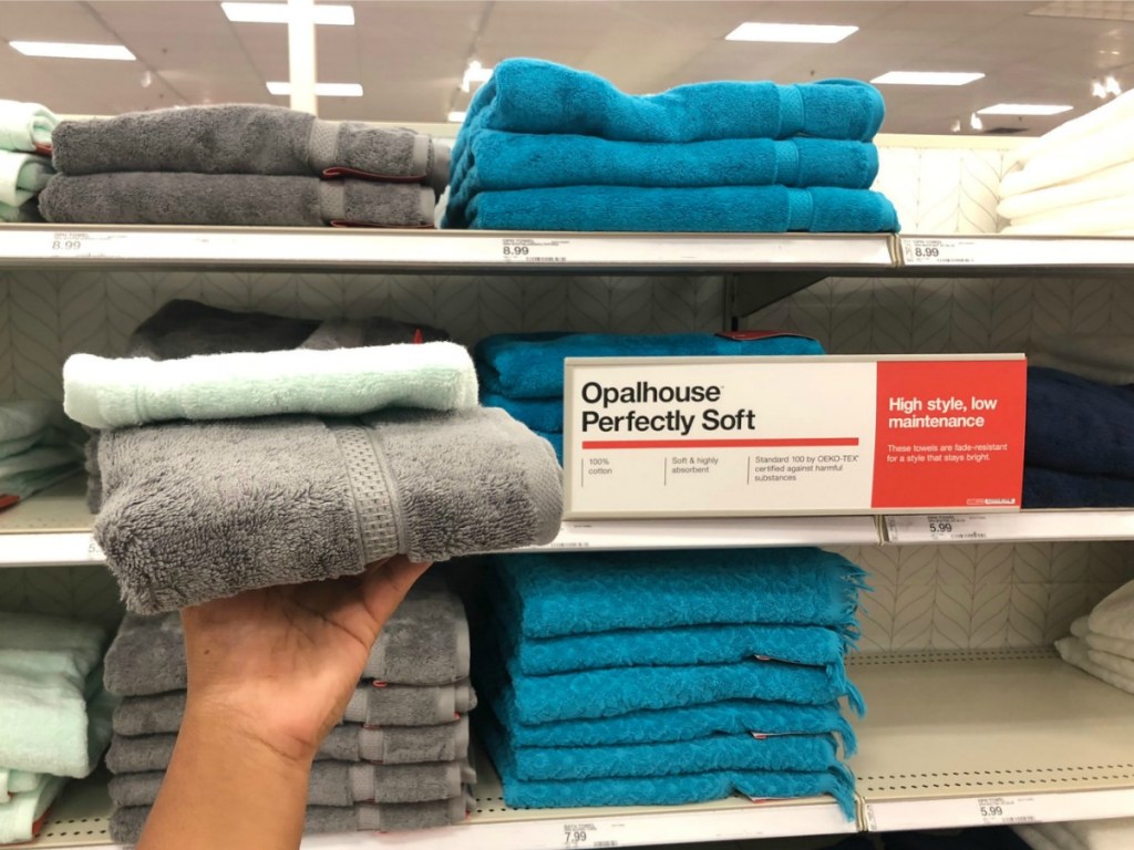 Opalhouse Towels on shelves at target