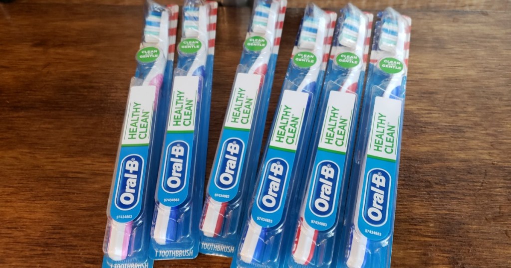 Oral-B Toothbrushes on table