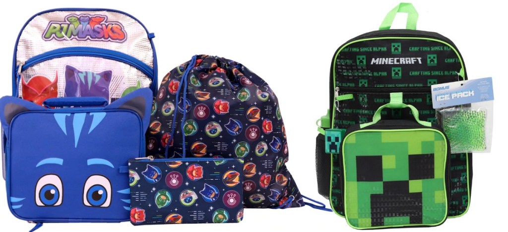 PJ Masks and Minecraft Backpack Sets