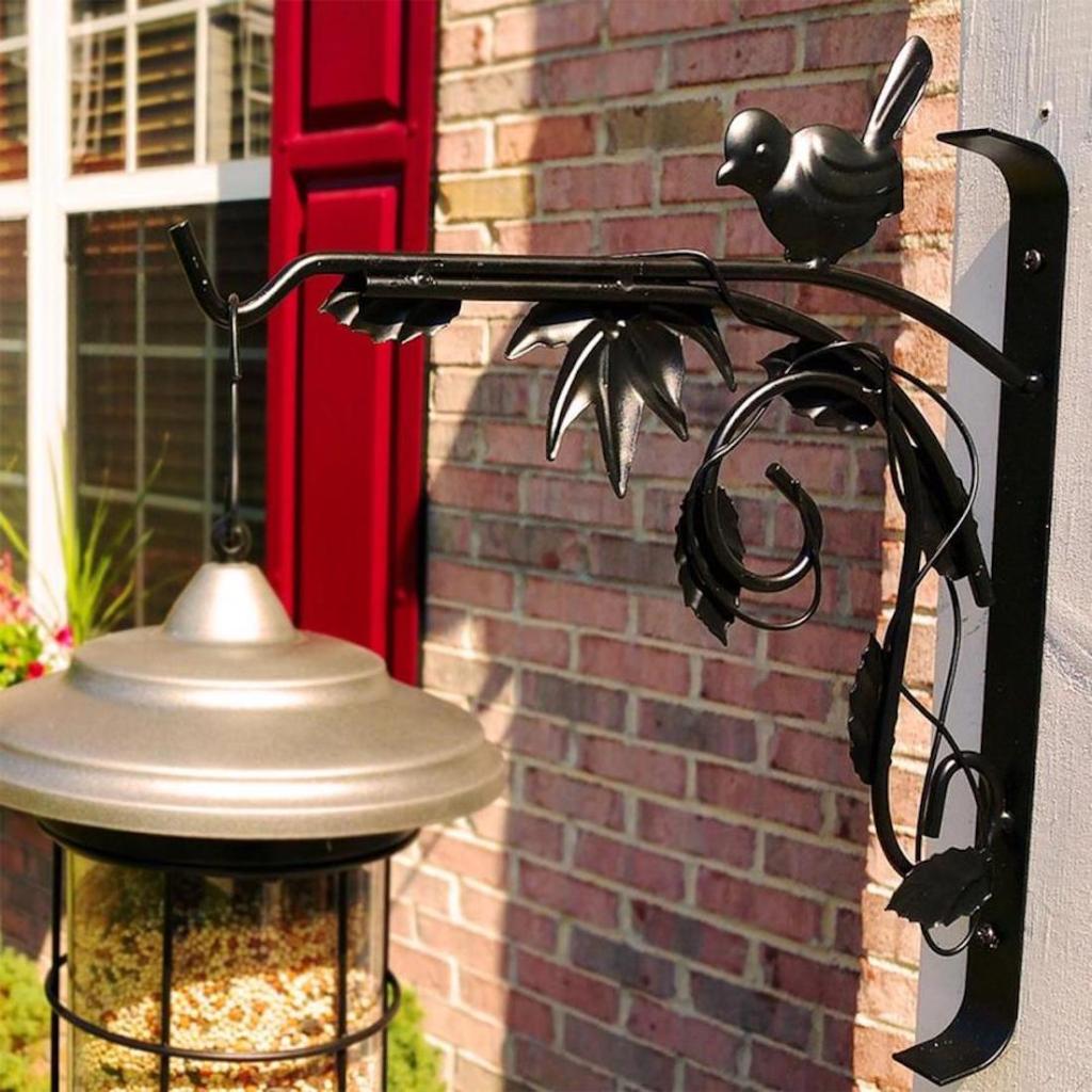 Steel Hook with hanging bird feeder