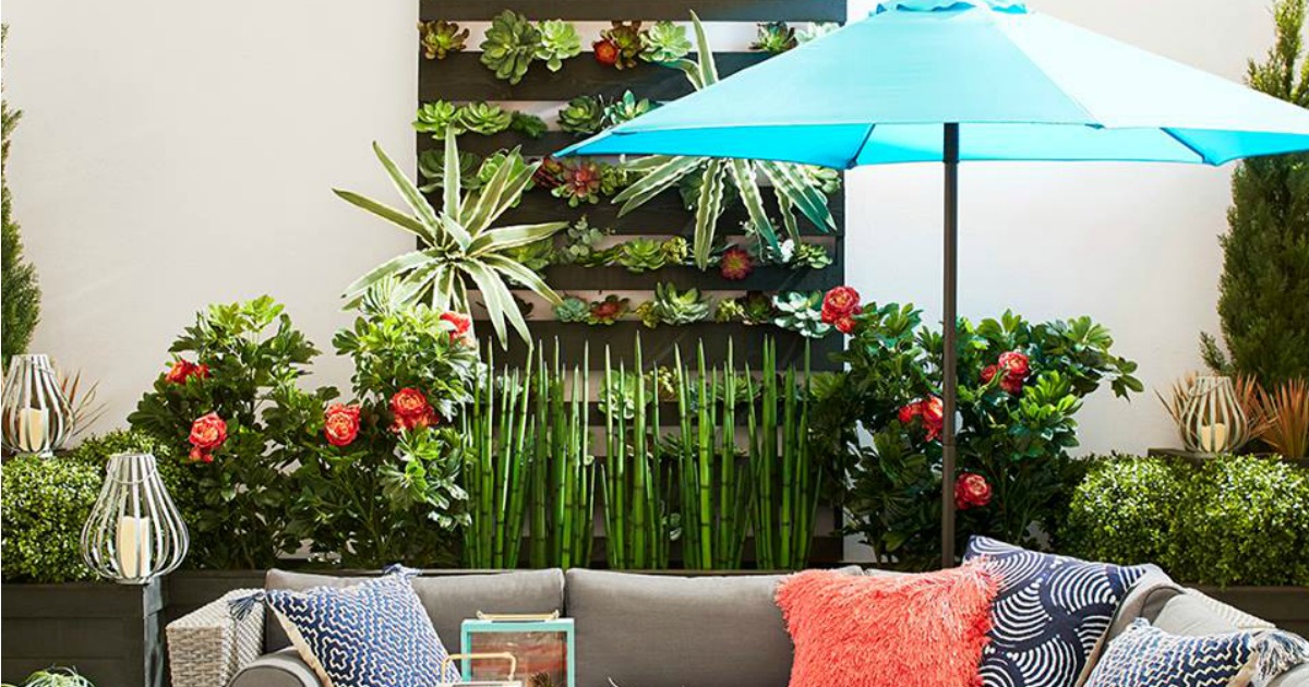 hip2save patio umbrella Garvee 13' Double-Sided Umbrella, Outdoor Umbrellas, Rectangle Market with Crank Handle, Large Patio Umbrell for Poolside Backyard Unrivaled Shade Stepless Tilt Cantilever Patio Umbrella