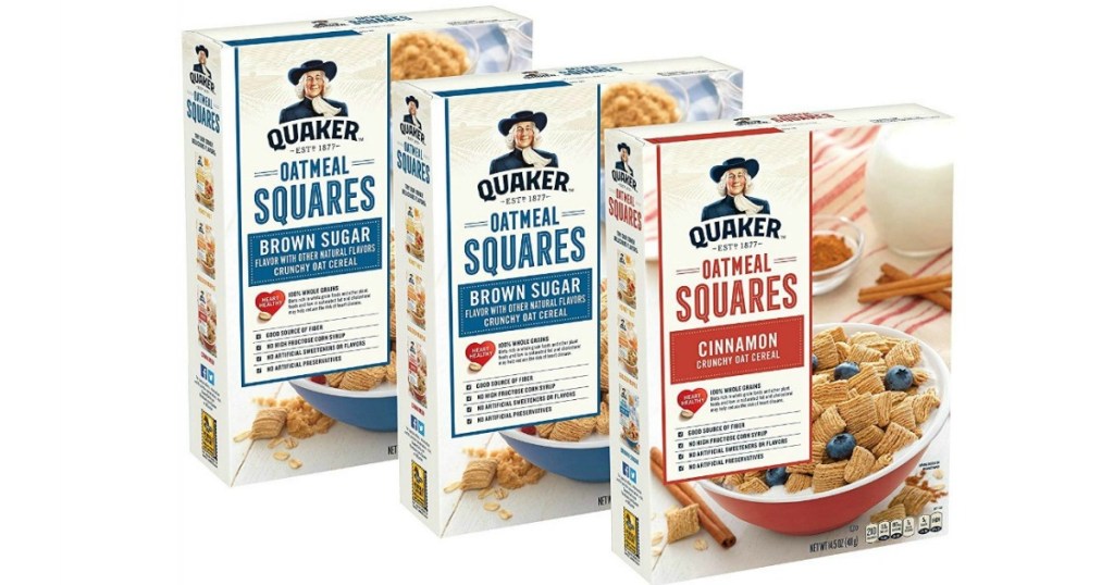 Quaker Oatmeal Squares Breakfast Cereal Variety Pack 3-Pack