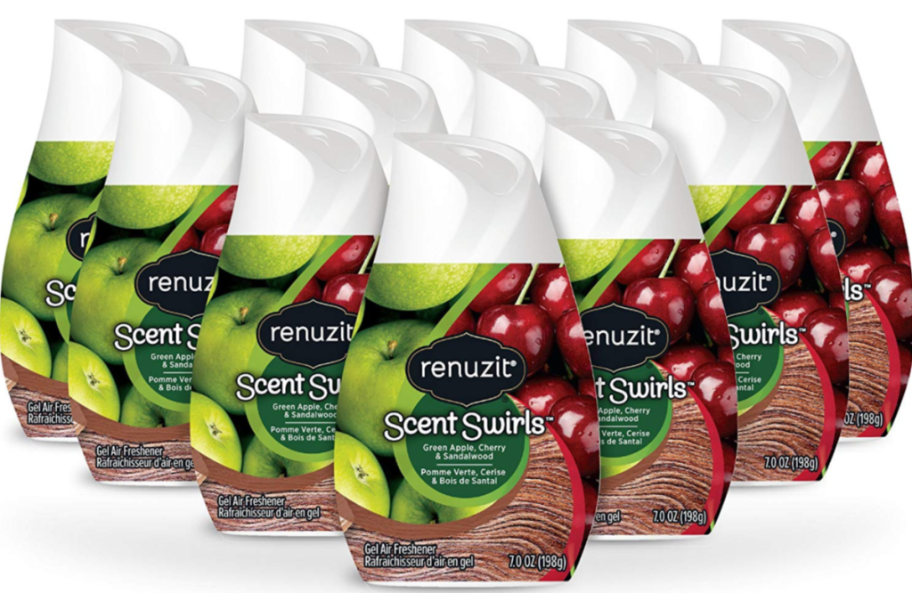 Renuzit Scent Swirls Air Freshener Gel, Green Apple, Cherry & Sandalwood