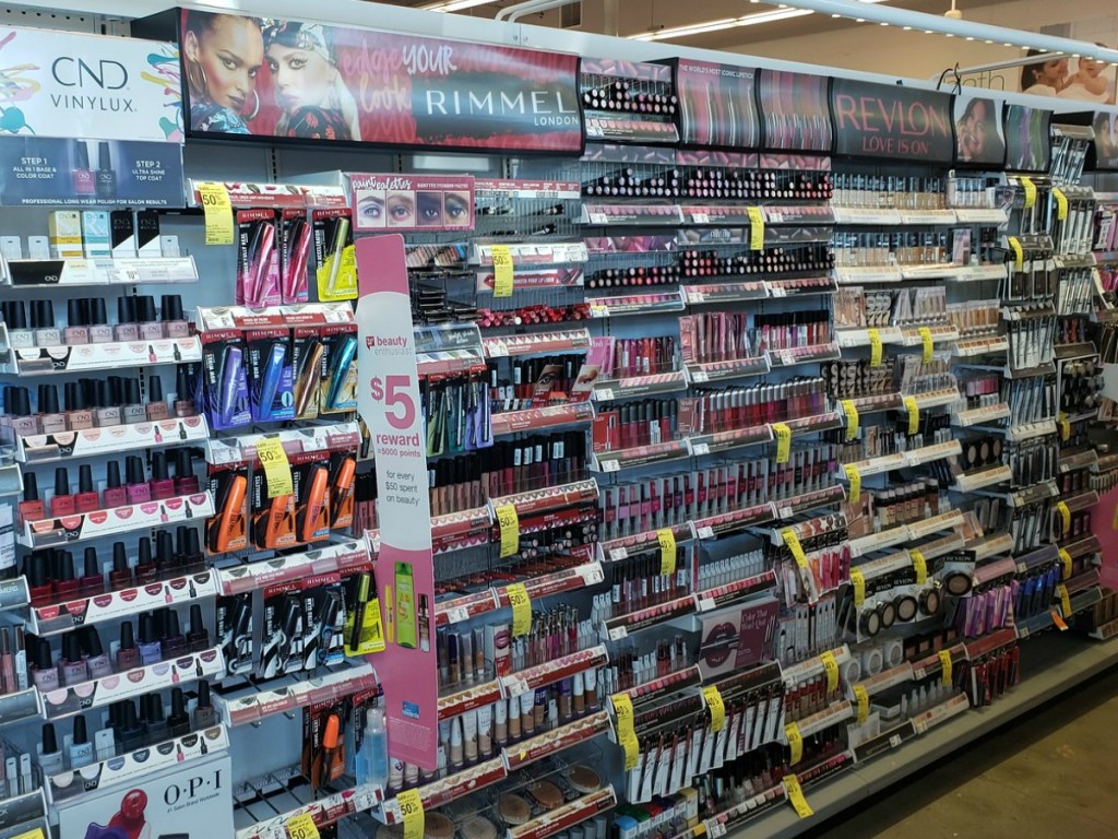 Rimmel Cosmetics display at Walgreens