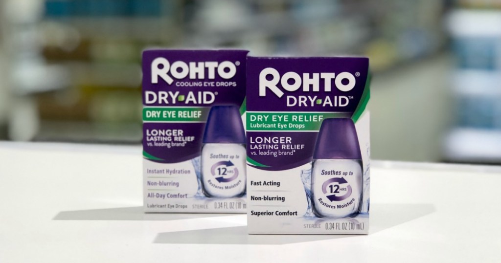 Rohto Eye Drops on table at Target