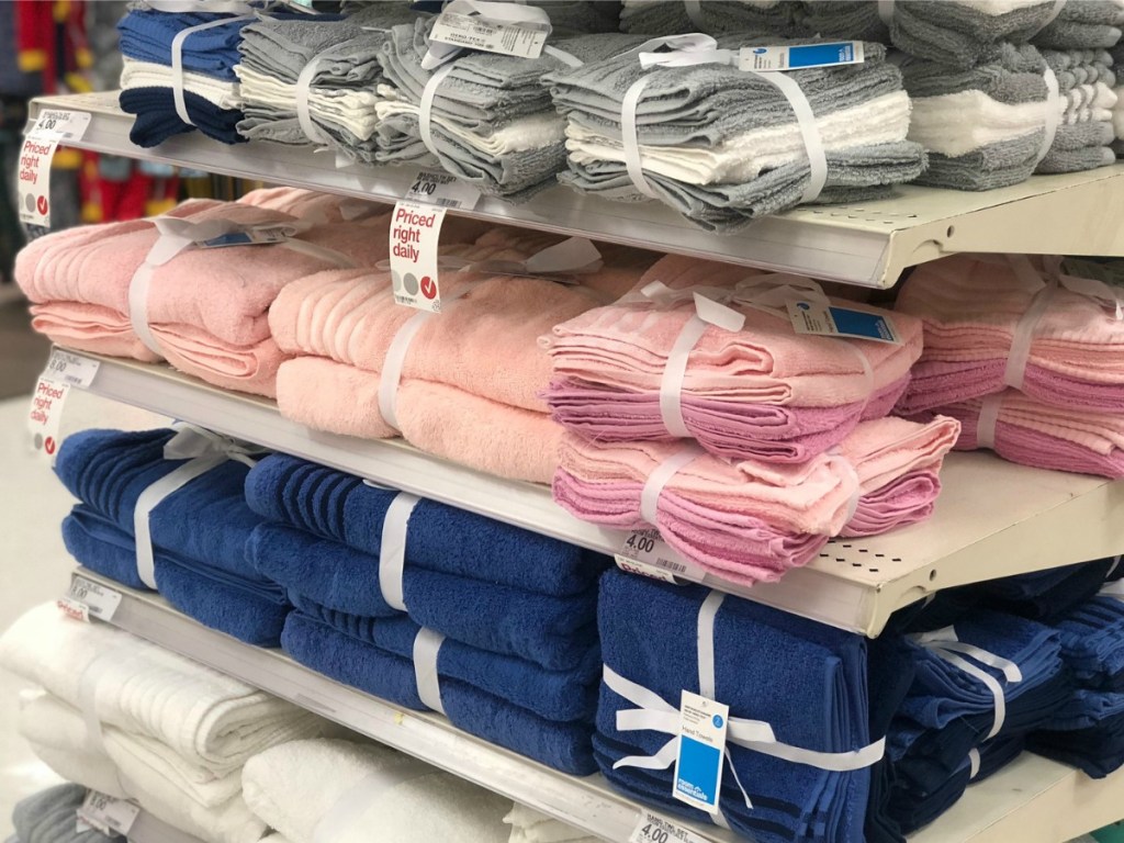 Room Essentials Towels on Target shelf